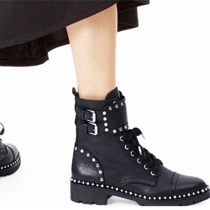 Sam Edelman Black Studded Combat Boots